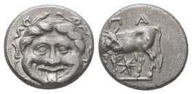 Mysia, Parion. AR Hemidrachm, 2.28 g 13.30 mm. 4th century BC.
Obv: ΠΑ / ΡΙ, Bull, with head right, standing left on ground line; star below.
Rev: Fac...