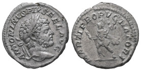 Caracalla, AD 198-217. AR, Denarius. 2.68 g. 18.38 mm. Rome.
Obv: ANTONINVS PIVS FEL AVG. Head of Caracalla, laureate, right.
Rev: MARTI PROPVGNATORI....