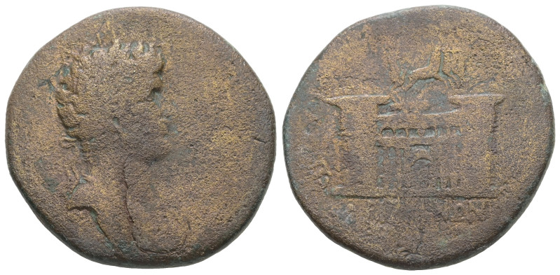 Thrace, Bizya? Antoninus Pius, AD 138-161. AE. 18.72 g. 31.53 mm. Lucius Pompeiu...