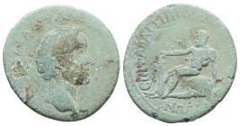 Thrace, Topirus. Antoninus Pius, AD 144-148. AE. 5.46 g. 24.25 mm. Fabius Agrippinus, magistrate. 
Obv: Legend Illegible. Bare head of Antoninus Pius,...