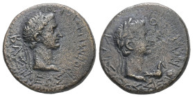 Kings of Thrace, Rhoemetalkes I, c. 11 BC–AD 12. AE. 5.55 g. 20.67 mm.
Obv: ΒΑΣΙΛΕΩΣ ΡΟΙΜΗΤΑΛΚΟΥ. Diademed head of Rhoemetalces, right.
Rev: ΚΑΙΣΑΡΟΣ ...