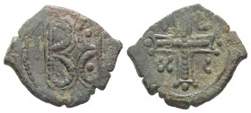 Empire of Nicaea, Anonymous. AD 1227-1261. AE, Tetarteron. 1.74 g. 18.74 mm. Uncertain mint. 
Obv: IC XC to left and right of jewelled cross.
Rev: B a...