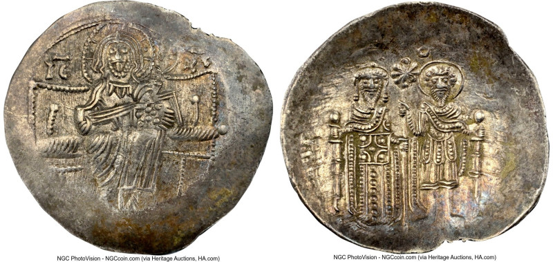 NICAEAN EMPIRE. Theodore I Comnenus-Lascaris (AD 1208-1222). EL/AR aspron trachy...