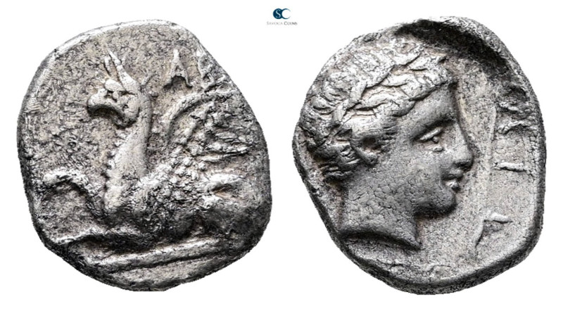 Thrace. Abdera circa 336-311 BC. 
Tetrobol AR

15 mm, 2,41 g



Very Fine