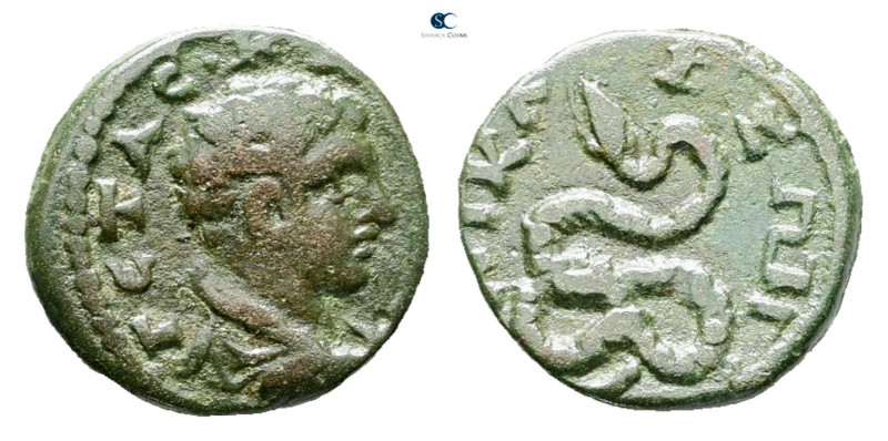 Bithynia. Nikaia. Geta AD 198-211. 
Bronze Æ

14 mm, 1,77 g



Very Fine