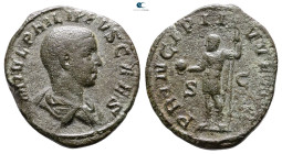 Philip II, as Caesar AD 244-246. Rome. Sestertius Æ