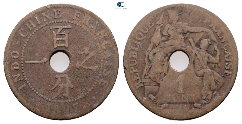 French Indochina. AD 1897. 
1 Centime

 mm, 7 g



Nearly Very Fine