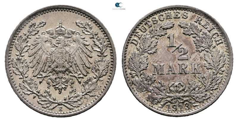 Germany. Dresden AD 1913. 
1/2 Mark AR

20 mm, 2,79 g



Nearly Uncircula...