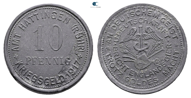 Germany. Hattingen AD 1917. 
10 Pfennig 1917

 mm, 3,79 g



Extremely Fi...