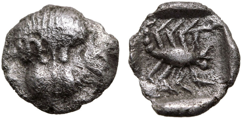 ANCIENT GREECE. KARIA, MYLASA(?). 
Silver Hemiobol, 5th Century BC. 
Obv: fore...