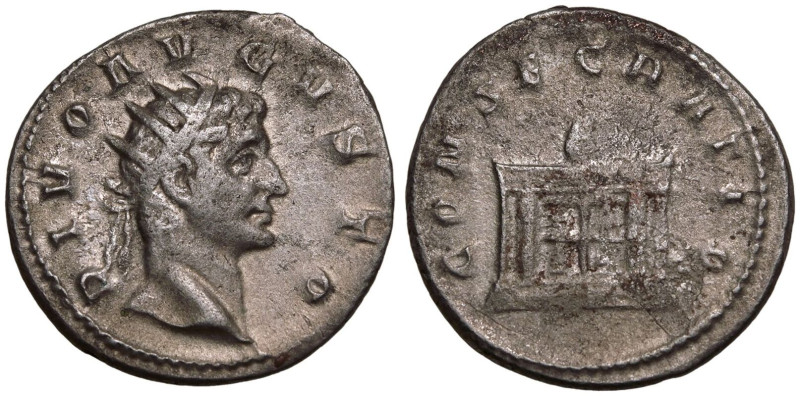 ROMAN EMPIRE. Divus Augustus. 
Silver Antoninianus, AD 250-251. Mediolanum. 
C...