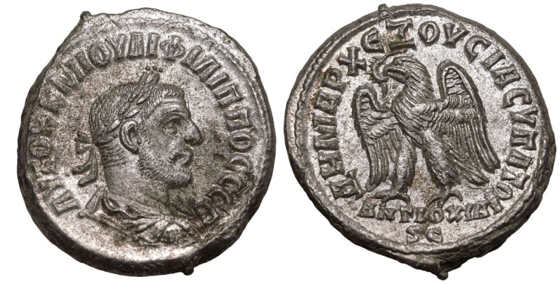 ROMAN PROVINCIAL. SELEUCIS AND PIERIA, ANTIOCH. Philip I. 
Billon Tetradrachm, ...