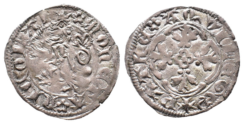 Italien Aquileja, Nicolaus von Böhmen 1350-1358, Denar o. J. 1,00 g. Hübsche Pat...