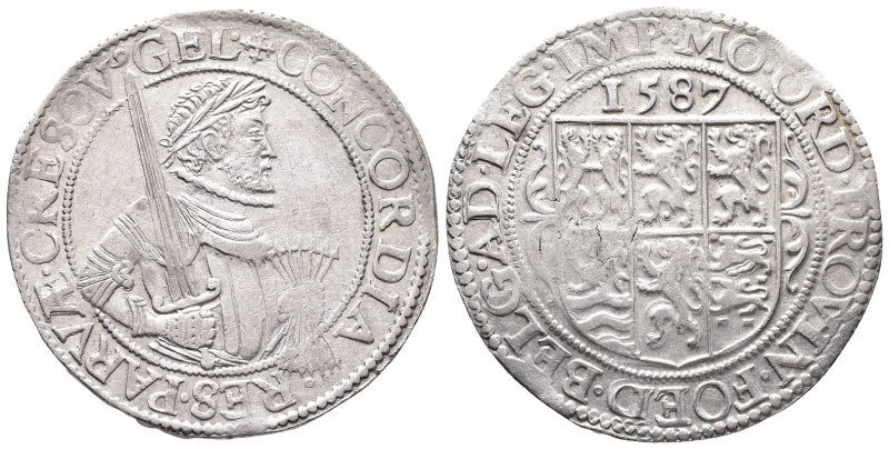 Niederlande Geldern, Reichstaler (Leicester rijksdaalder) 1587. 29,01 g. Dav. 88...