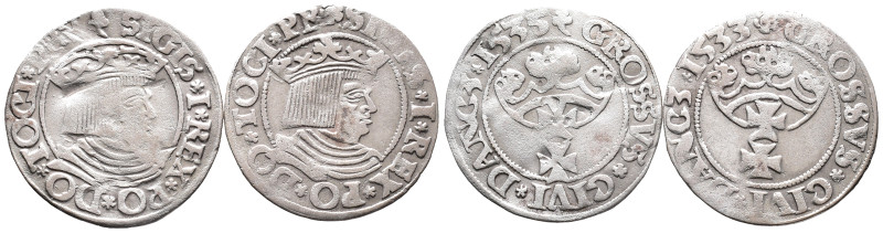 Polen Danzig, Sigismund I. 1506-1548, Groschen 1533 und 1535. 2 Stück. Sehr schö...