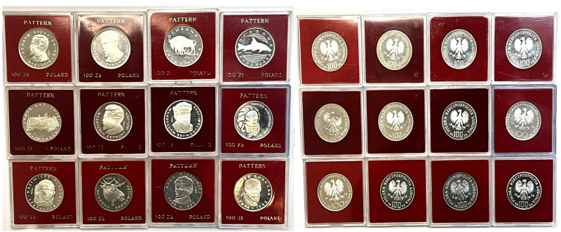 Polen, Konvolut von 100 Zlotych Proben (Proba) aus dem Jahr 1976 (2x), 1977 (7x)...