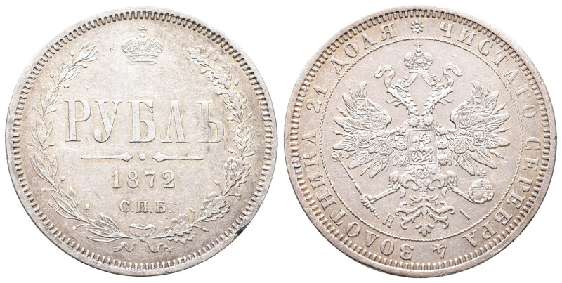Russland, Alexander II. 1855-1881, Rubel 1872, St. Petersburg. 20,58 g. Bitkin 8...