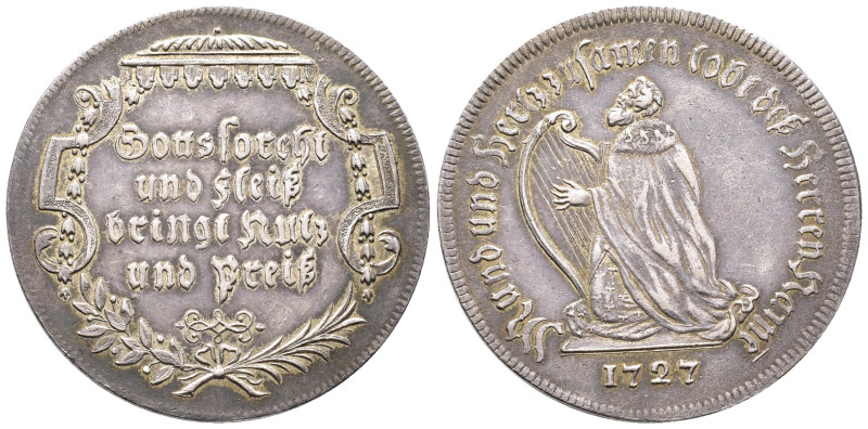 Schweiz Bern, Silbermedaille (Psalmpfennig) 1727. 18,04 g. Meier 112. Herrliche ...