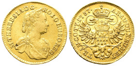 Ungarn, Maria Theresia 1740-1780, Dukat 1757, Karlsburg, für Siebenbürgen. 3,47 g. Fb. 543. Sehr schön-vorzüglich