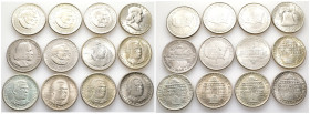 Vereinigte Staaten von Amerika (USA), Half Dollar 1892 (K/M 117), 1946 (3x), 1947, 1950 (K/M 198), 1952, 1953 (2x), 1954 (K/M 200), 1959 (K/M 199), 19...