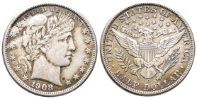Vereinigte Staaten von Amerika (USA), Half Dollar 1908 D, Denver. 12,50 g. K/M 116. Hübsche Patina, sehr schön-vorzüglich