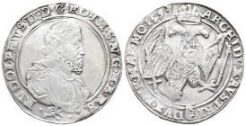 Römisch Deutsches Reich, Rudolf II. 1576-1612, Reichstaler 1593, Kuttenberg. 29,00 g. Dav. 8079. Feiner Patina, kl. Kratzer, vorzüglich