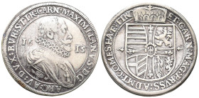 Römisch Deutsches Reich, Maximilian 1612-1618, Reichstaler 1615, Hall. 28,07 g. Dav. 3321. Walzenprägung. Hübsche Patina, sehr schön