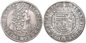 Römisch Deutsches Reich, Leopold I. 1657-1705, Reichstaler 1695, Hall. 28,18 g. Dav. 3245. Belag, sehr schön