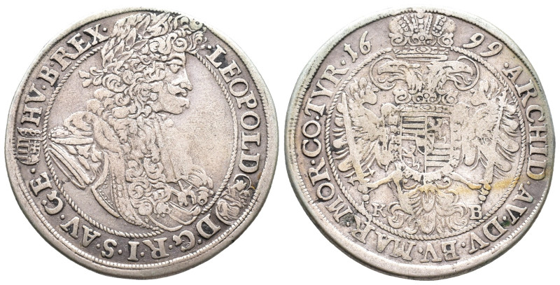 Römisch Deutsches Reich, Leopold I. 1657-1705, 1/2 Reichstaler 1699 KB, Kremnitz...