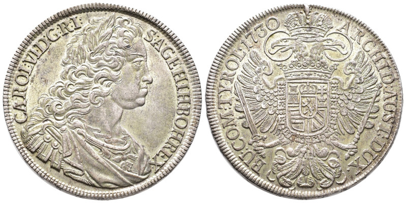Römisch Deutsches Reich, Karl VI. 1711-1740, Reichstaler 1730, Wien. 28,77 g. Da...