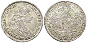Römisch Deutsches Reich, Karl VI. 1711-1740, Reichstaler 1730, Wien. 28,77 g. Dav. 1037. Attraktives Exemplar. Sehr schön-vorzüglich