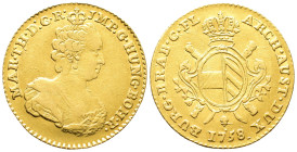 Römisch Deutsches Reich, Maria Theresia 1740-1780, 2 Souverain d'or 1758, Brüssel. 11,06 g. Fb. 134. Sehr schön