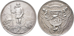 Römisch Deutsches Reich / Österreich, Franz Joseph I. 1848-1916, Silbermedaille (Doppelgulden) 1889. 3. Österreichische Bundesschießen in Graz. 36 mm;...
