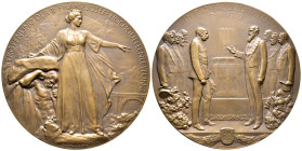 Römisch Deutsches Reich / Österreich, Franz Joseph I. 1848-1916, Bronzemedaille 1910, von S. Schwartz, auf die Vollendung der zweiten Franz Josefs-Hoc...