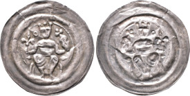 Altenburg, Friedrich I. 1152-1190, Brakteat. 0,87 g. Slg. Bonhoff 1181 var. Berger 2968 var. Attraktives Exemplar, hübsche Patina, vorzüglich