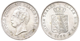 Anhalt Dessau, Leopold Friedrich 1817-1871, 1/6 Taler 1865. 5,37 g. AKS 31. Vorzüglich +