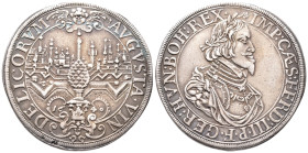 Augsburg, Stadt, Reichstaler 1640, mit Titel Ferdinands III. 28,55 g. Dav. 5039; Forster 280. Hübsche Patina, fast vorzüglich