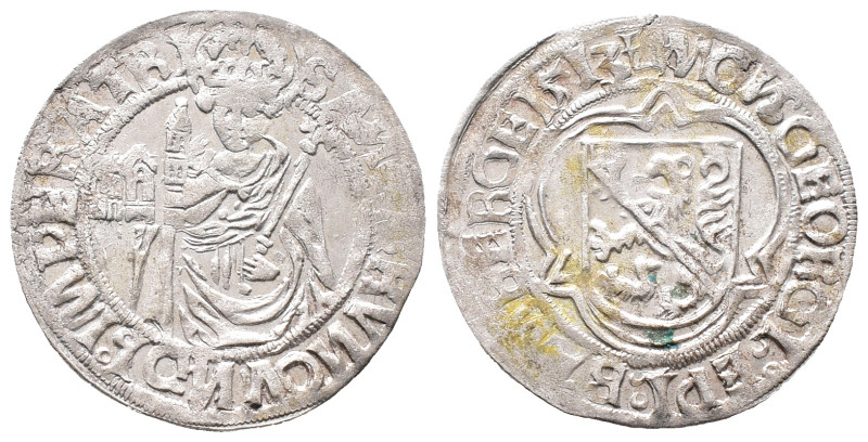 Bamberg, Georg III. Schenk von Limburg 1505-1522, 1/2 Schilling 1513. 1,28 g. At...