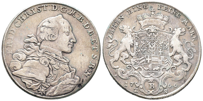 Brandenburg Bayreuth, Friedrich Christian 1763-1769, Konv.-Taler 1766, Bayreuth....