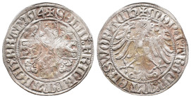Brandenburg Franken, Friedrich IV. 1495-1515, Schilling 1514, Schwabach. 2,54 g. Leicht gewellt, min. Belag, sehr schön