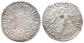 Brandenburg Franken, Friedrich IV. 1495-1515, Schilling 1515, Schwabach. 2,54 g. Leicht gewellt, min. Belag, sehr schön