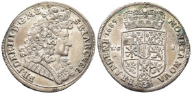 Brandenburg Preussen, Friedrich III. 1688-1701, 2/3 Taler 1689 LCS, Berlin. 17,15 g. Dav. 270. Min Belag, sehr schön-vorzüglich