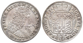 Brandenburg Preussen, Friedrich III. 1688-1701, 2/3 Taler 1691 BH, Minden. 16,85 g. Dav. 277. Rand bearbeitet, Grafitto (X), sehr schön-vorzüglich