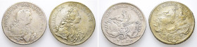 Brandenburg Preussen, Friedrich II. 1740-1786, Reichstaler 1750 B, Breslau und A, Berlin. 2 Stück. Dav. 2583 und 2582. Rand bearbeitet, schön-sehr sch...