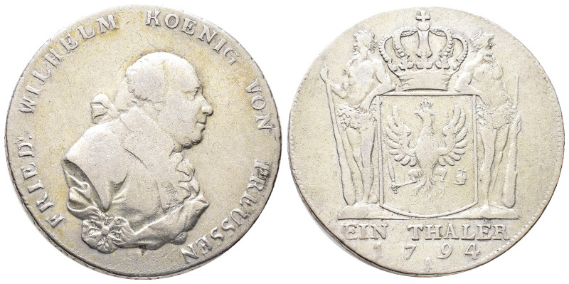 Brandenburg Preussen, Friedrich Wilhelm II. 1786-1797, Reichstaler 1794 A, Berli...