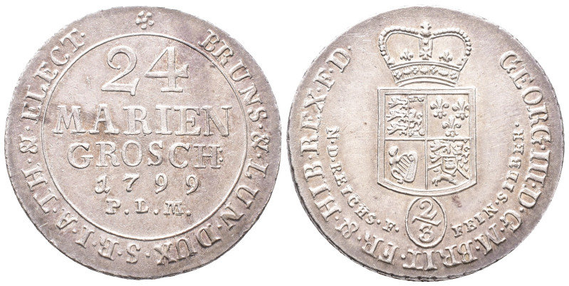 Braunschweig Calenberg Hannover, Georg III. 1760-1820, 2/3 Taler (24 Mariengrosc...