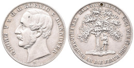 Braunschweig Calenberg Hannover, Georg V. 1851-1866 Vereinstaler 1865 B. Upstalsboom. 18,45 g. AKS 162; Dav. 686; Thun 178. Nur 2.000 Exemplare gepräg...