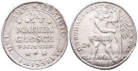 Braunschweig Wolfenbüttel, Rudolf August und Anton Ulrich 1685-1704, 24 Mariengroschen 1699, Zellerfeld. 13,04 g. Dav. 336; Welter 2079. Kl. Randfehle...