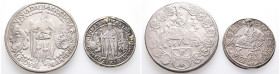 Deutscher Orden, Maximilian I. 1590-1618, Reichstaler 1613, Hall. 27,68 g. Dav. 5853. Dazu: 1/4 Reichstaler o. J., Hall. 7,29 g. 2 Stück. Henkelspur (...