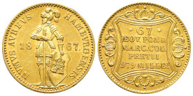 Hamburg, Stadt, Dukat 1867. 3,47 g. Fb. 341. Kl. Prüfspur am Rand, feine Kratzer, vorzüglich